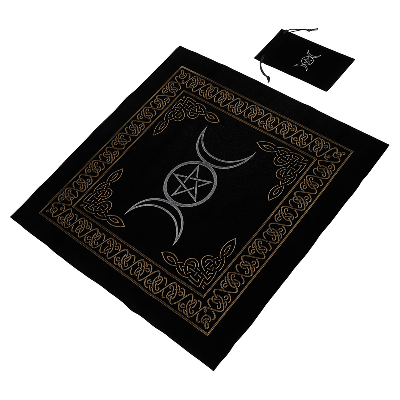 1 Set Tarot Table Cloth Divination Altar Velour Tablecloth with Tarot Cards Storage Bag Tarot Divination Table Cloth