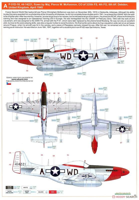 Eduard-kit de modelo Mustang, modelo de P-51D a escala 1/48, ed82102