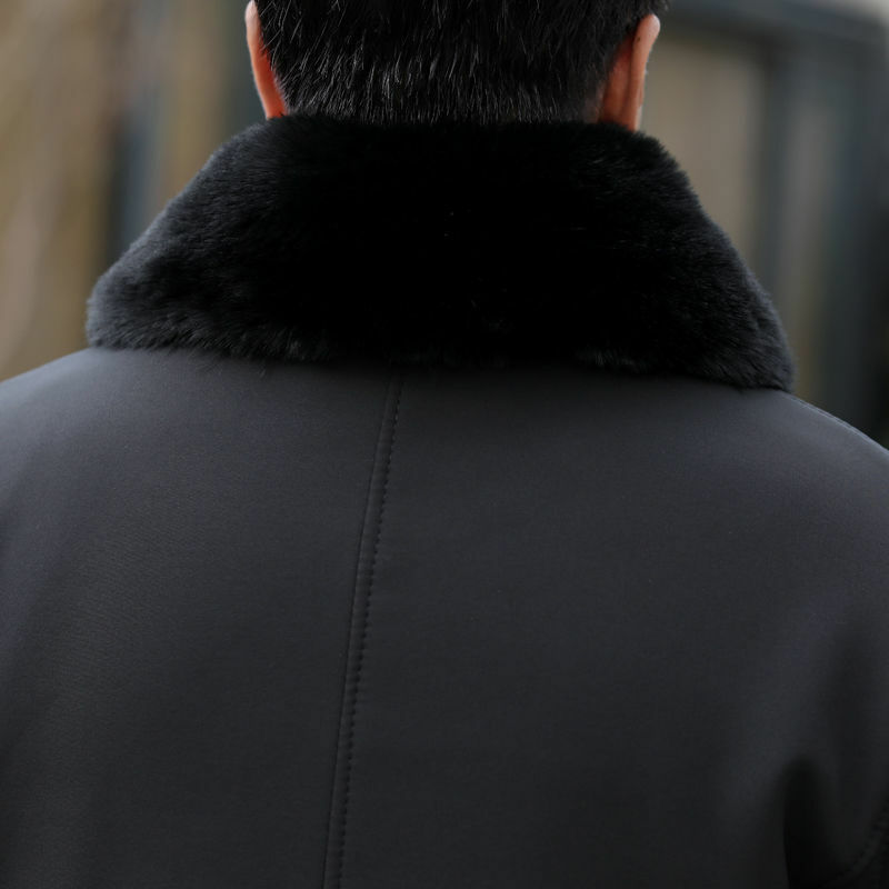 2024 중년 및 노년층 남성 면 의류, 플러시 두꺼운 루즈핏, 따뜻한 겨울 패션, A281