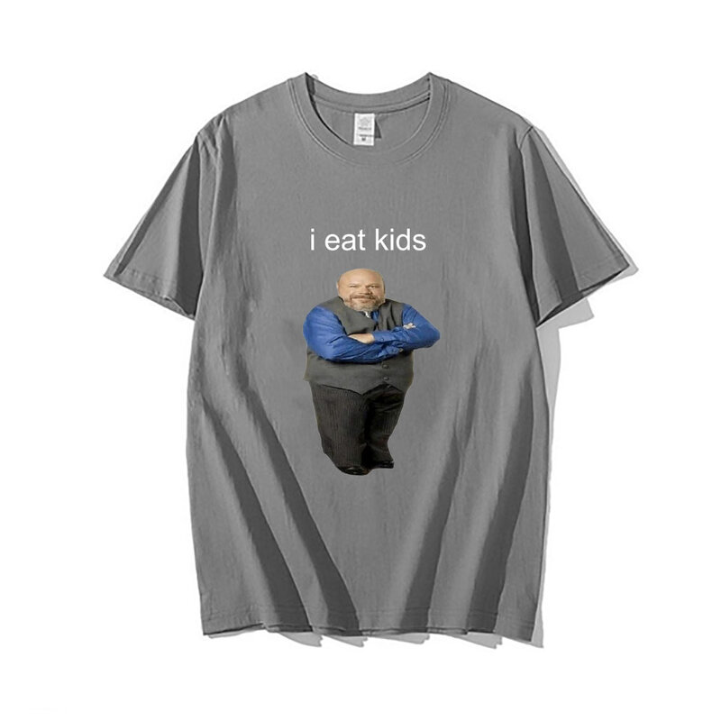 T-shirt à manches courtes en pur coton pour hommes et femmes, t-shirt décontracté noir, t-shirt «I Eat Kids», marque amusante, bertram mange des enfants, nouveau