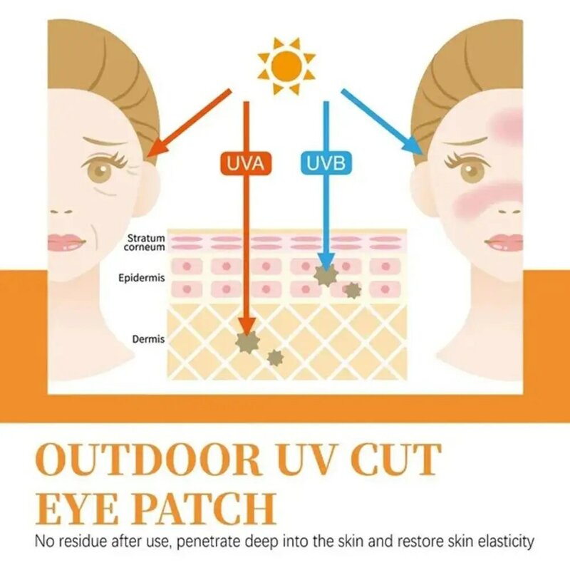 Proteção solar UV Face Patches, Proteção solar, Jelly Sunblock Gel, Eye Mask Adesivos, Hidratante Adesivos, 5 Pares