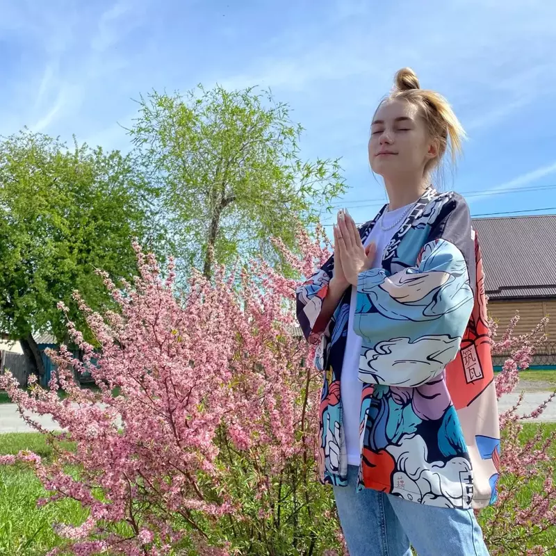 2021 Phụ Nữ Nhật Bản Áo Khoác Cardigan Kimono Cosplay Áo Sơ Mi Áo Cho Nữ Vintage Nhật Bản Yukata Nữ Đi Biển Mùa Hè Áo Dây Quần Áo