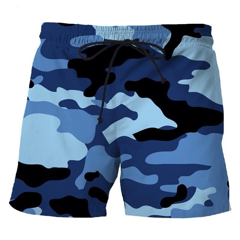 Kamuflażowe krótkie spodnie z nadrukiem 3D męskie spodenki plażowe sportowe Unisex moda na co dzień kąpielówki plażowe ubrania