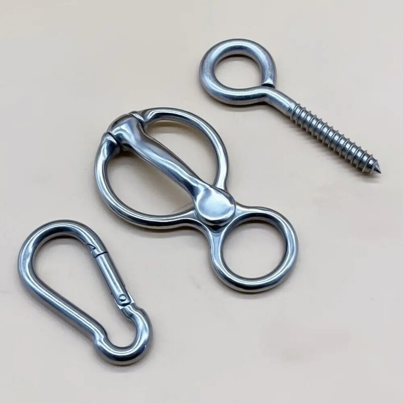 Silver Horse Tie Ring Quick Snap Stainless Steel Horse Rigging Equipment Heavy Duty Reusable Tie Horse Buckle Tack Needs