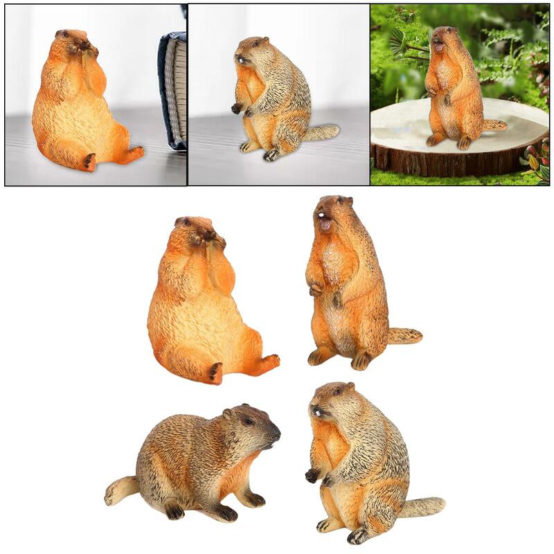Groundhog Toy Decoration Realistic Portable Simulation Animal Model