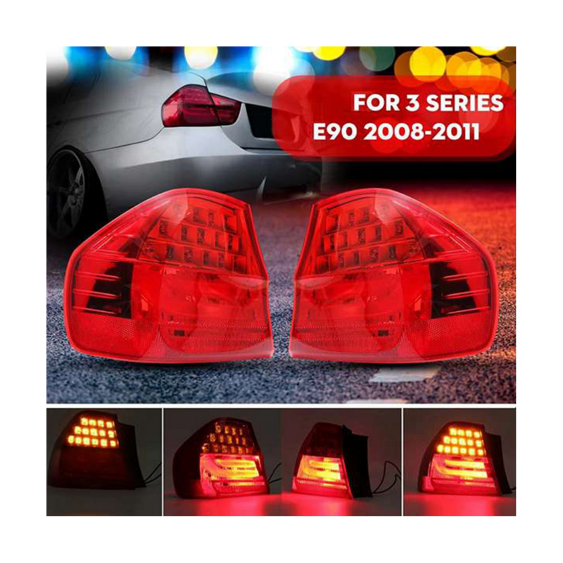 Lampu belakang mobil BMW E90 3 Series, lampu ekor belakang mobil lampu rem kiri + Kanan 1 pasang 2008 2009 2010 2011 63217289425 63217289426