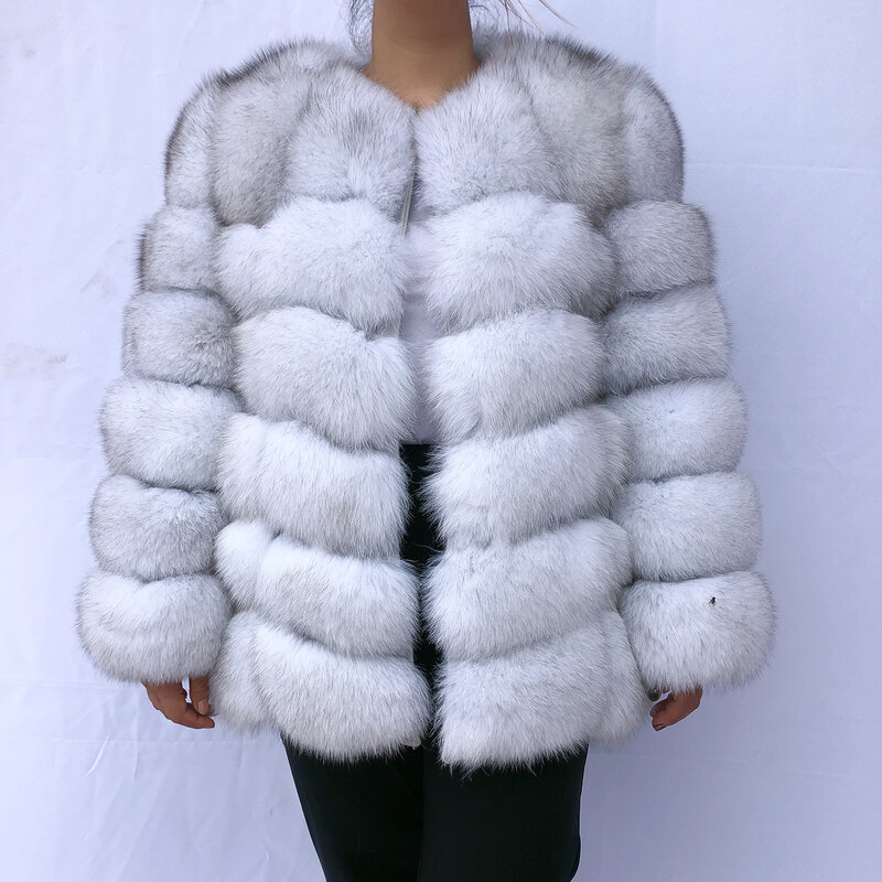 Cappotto in vera pelliccia di volpe cappotto invernale da donna 2022 pelliccia di volpe di lusso vera pelliccia ecologica pelliccia e pelliccia cappotti di pelliccia naturale cappotto di pelliccia 70cm