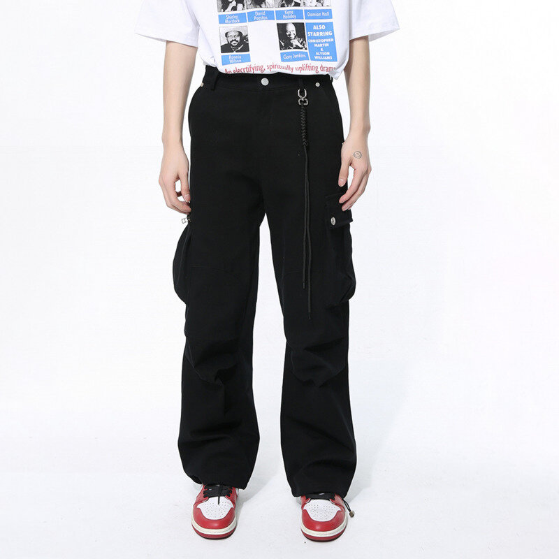 NOYMEI-pantalones Cargo con múltiples bolsillos, diseño decorativo de cordón, novedad de Primavera de 2024, de moda, WA3761