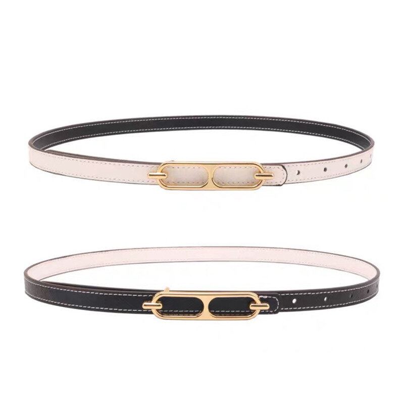 Casual Basic Porous Adjustable Double Sided Use Thin Belts For Women
