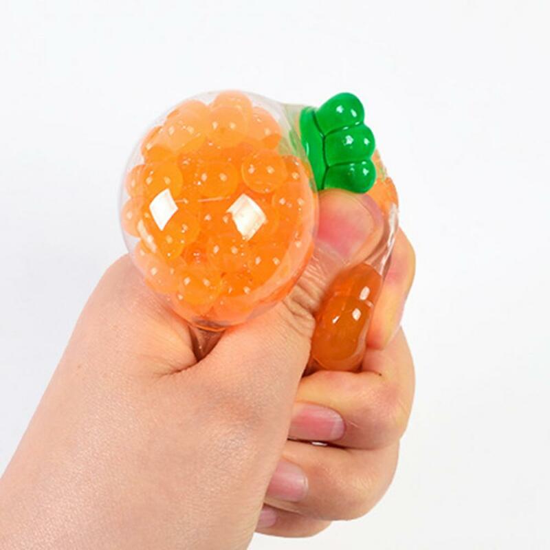 Bright Colored Squeeze Toy Soft Tpr Carrot Squeeze Toy Quick Rebound Grape Ball for Stress Relief Venting Decompression Toy