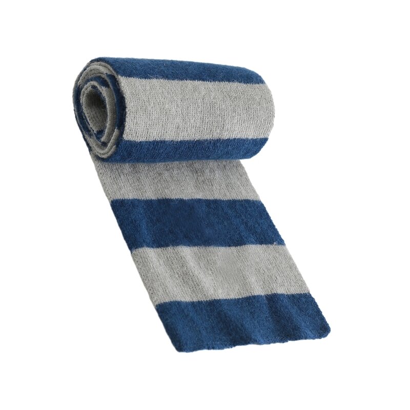 Классический вязаный шарф для детей, отлично подходит для полосатых шарфов в холодную погоду F0T5