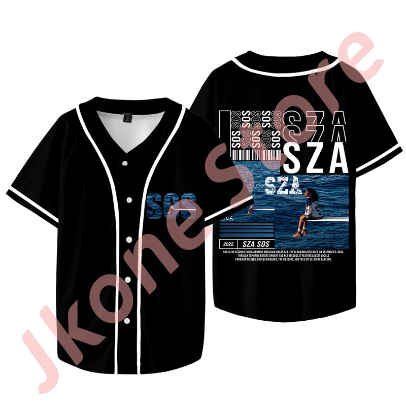 Sza-ユニセックスプリントの半袖Tシャツ,カジュアルウェア,コスプレスーツ