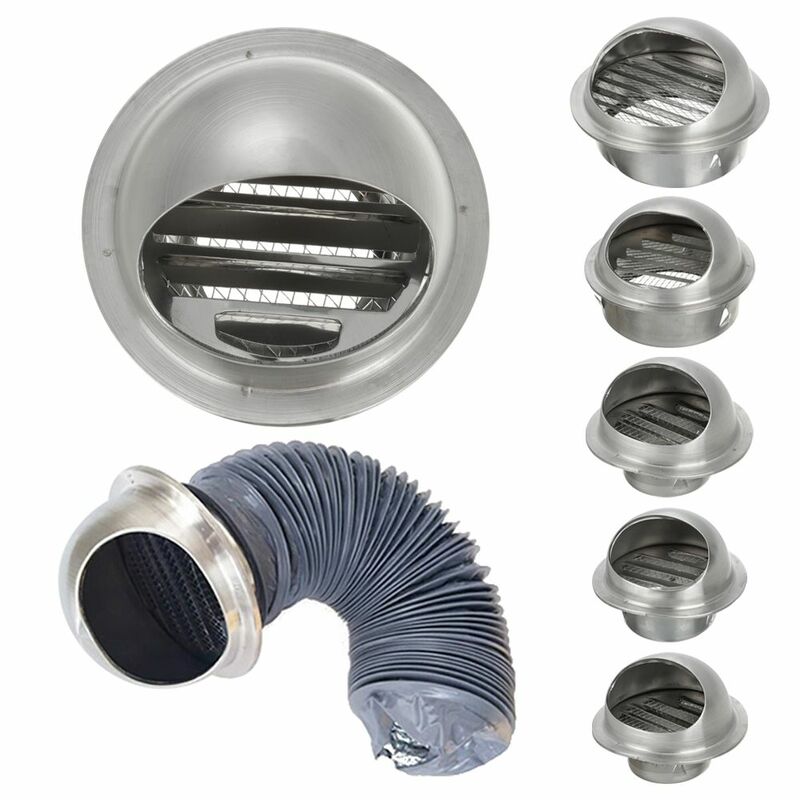 Stainless Steel Exterior Wall Ceiling Air Vent Various Size Ducting Ventilation Exhaust Grille Cover Vents Waterproof Cap