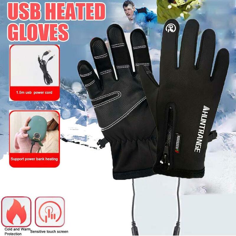 USB wiederauf ladbare beheizte elektrische Handschuhe halten die Hände warm, während Touchscreens für die Jagd auf Angel-Skiling-Motorrad verwendet werden
