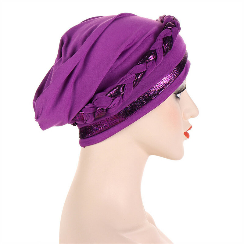 Lady Women cancro cappello chemio Cap treccia musulmana testa sciarpa turbante Head Wrap Cover Ramadan perdita di capelli copricapo islamico moda araba