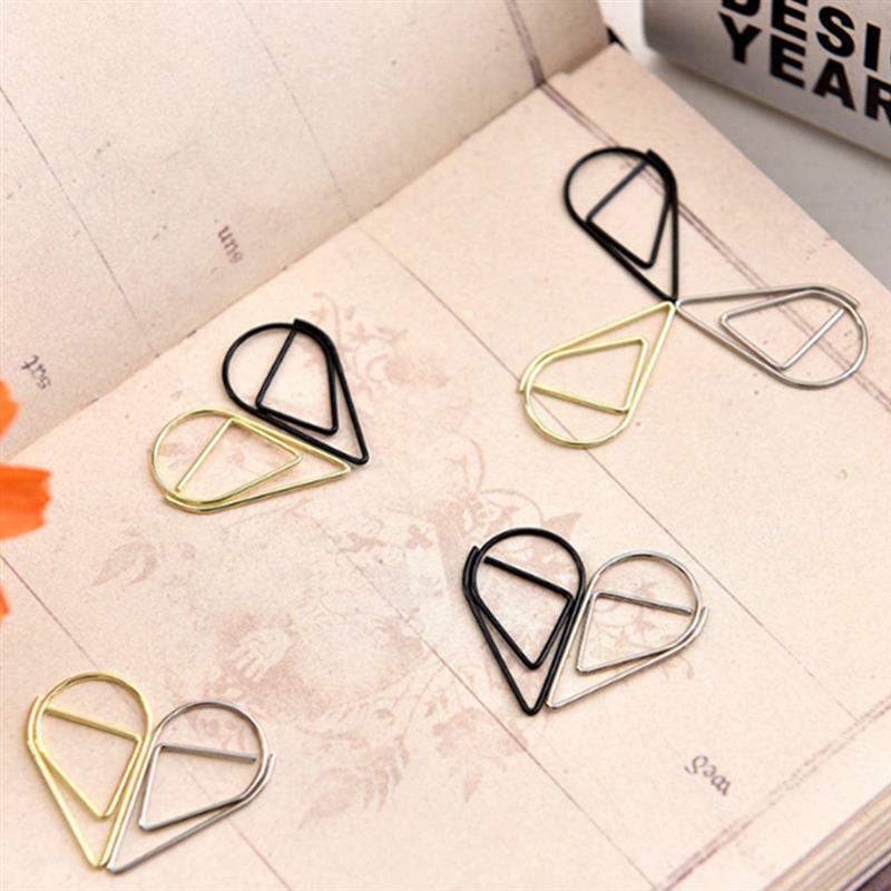 100pcs Office Paperclips Paper Clips Drop Shaped Paper Clips Paper Clips Document Paper Clips