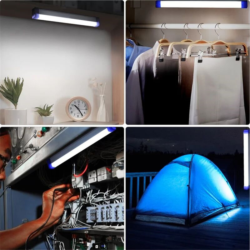 16/31/51CM LED Di Bawah Lampu Kabinet USB Isi Ulang Lampu Darurat Bar Luar Ruangan Portabel Multifungsi Tenda Berkemah Lentera Malam