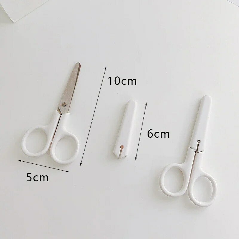 White Color Scissor INS Style Mini Stainless Steel Blade Cutter for Paper Handwork Portable Stationery Office School Gift Supply