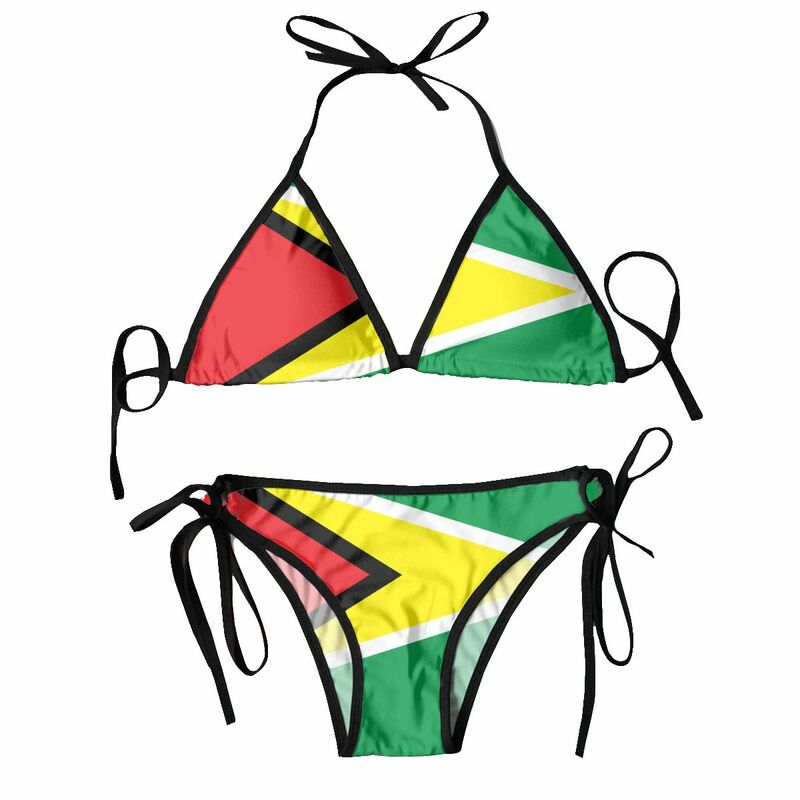 Conjunto de biquíni feminino bandeira da Guiana, maiô sexy, roupa de banho, 2022