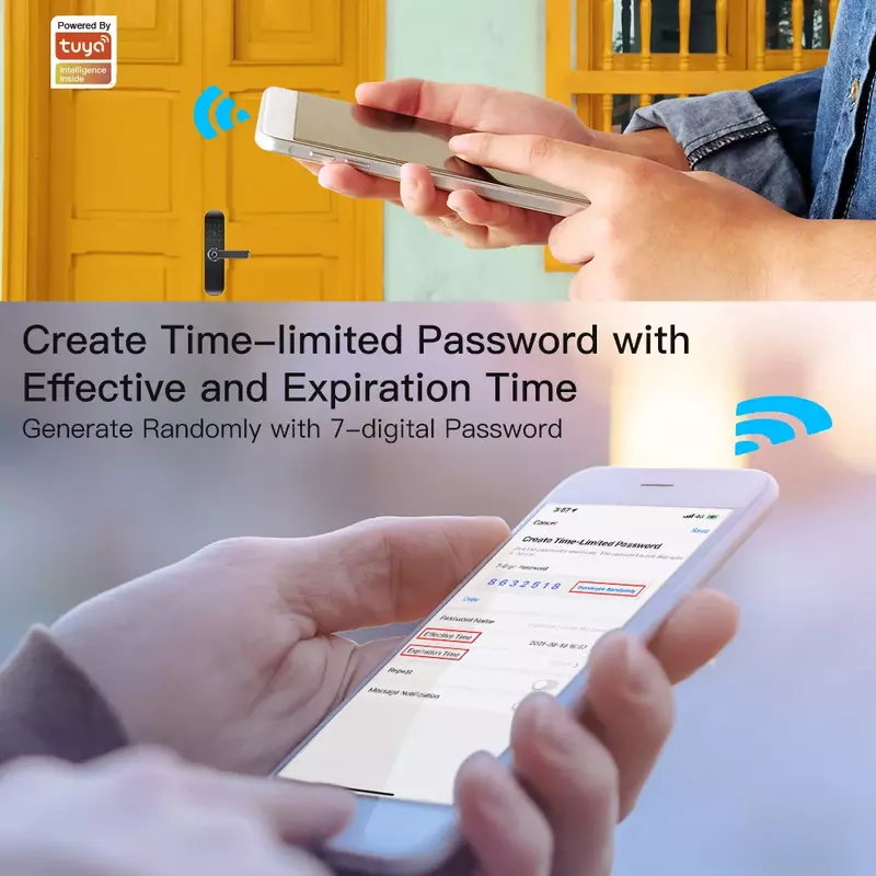 MOES WiFi Tuya Smart Türschloss Mehrere Entriegelung Fingerprint Lock mit Smart Leben APP Passwort RFID Türschloss Batterie Powered