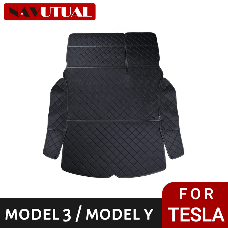 Trunk Pet Mat Liner Cargo Mats Waterproof Trunk Dog Mat Rear Seat Cover Protector Accessories For Tesla Model Y 2023-2020(Black)