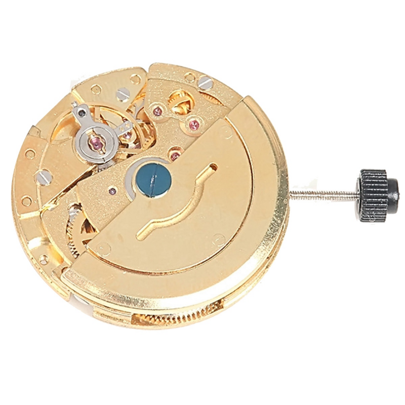 Watch Movement Double Calendar Crown At 3 Mechanical Movement for MIYOTA 8205 Watch Movement Repair Parts(Gold)