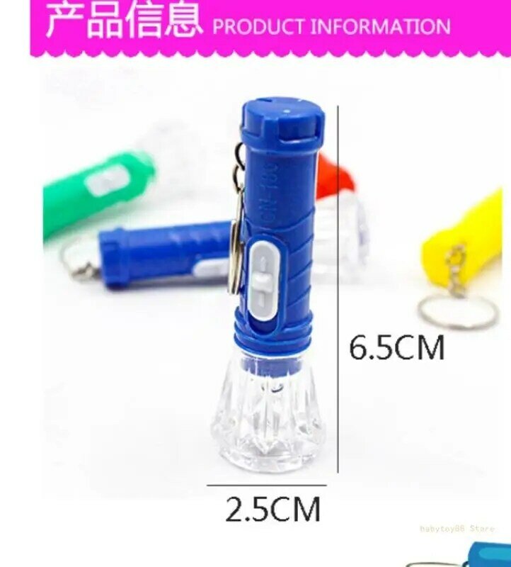 Y4UD 10 Pieces Mini Led Flashlight Keychain Portable LED Flashlight for Camping