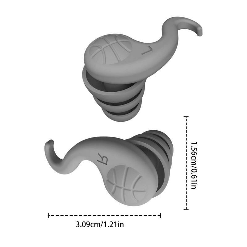 Tampões de ouvido de silicone macio para redução de ruído Reutilizável Tampões laváveis para proteção auditiva Bloqueio de som