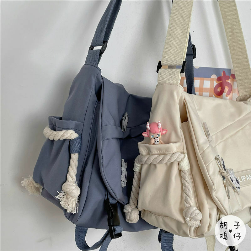 Borse in Nylon borsa a tracolla borse a tracolla di grande capacità per adolescenti ragazze uomini Harajuku Messenger Bag borse da scuola per studenti Sac