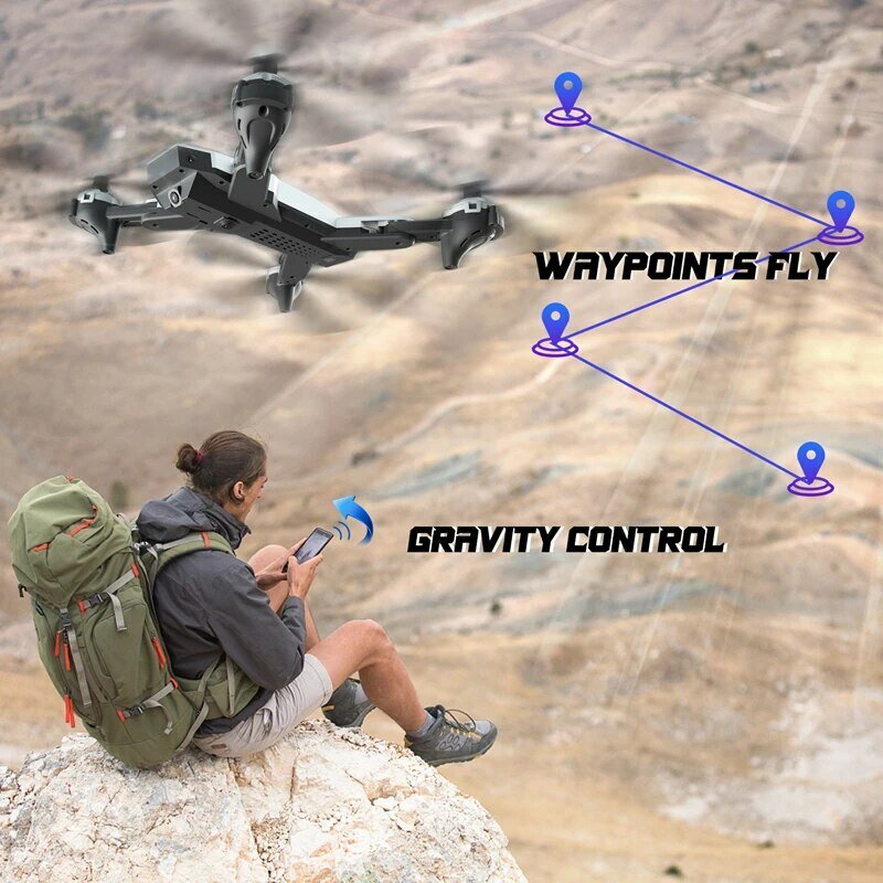 Mini Dron CK-01 con cámara 4K HD, WiFi, FPV, fotografía aérea, altura fija, Control remoto, avión, cuadricóptero plegable para niños