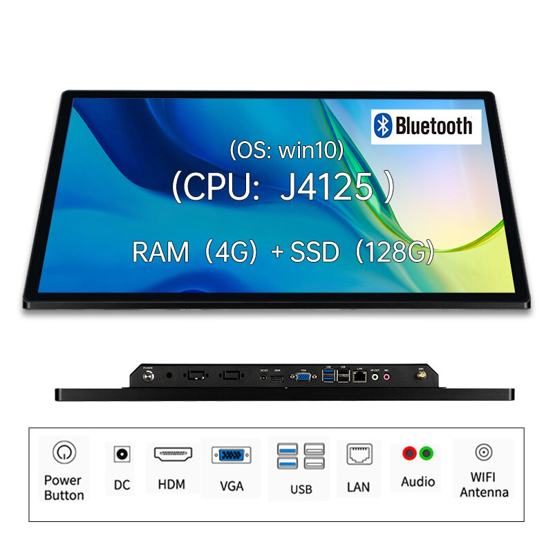Aotesier-Monitor de pantalla táctil J4125 I3 I5 con panel de pantalla táctil industrial RS232, 27 pulgadas, todo en pc