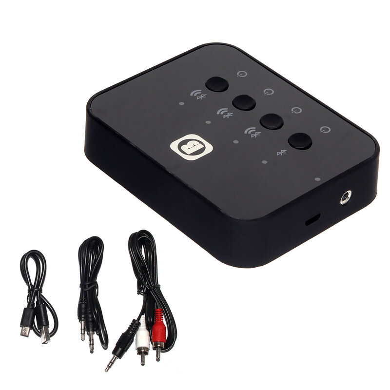 Adattatore Splitter per lanciatore Stereo Bluetooth 4.0 da 1 a 3 dispositivo trasmettitore musicale Switcher per condivisione Audio per cuffie TV DC 5V