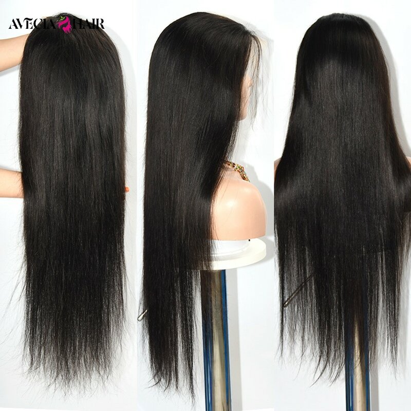 28 Inch 13x4 Human Hair Lace Frontal Wig HD Transparent Glueless Wigs Human Hair Brazilian Straight Human Hair Wigs Pre-plucked