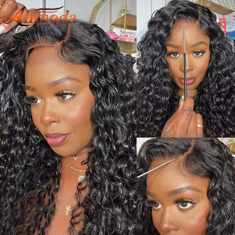 Glueless Wigs Ready To Wear Deep Wave 5x5 HD Lace Closure Wig Pre Plucked Glueless Wig 13x4 HD Full Lace Front Human Hair Wigs