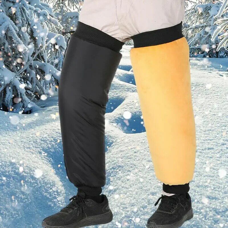 Engrossado equitação joelheiras almofadas de joelho para ciclismo inverno para baixo joelheiras com pernas fácil de usar acessórios de aquecimento de inverno