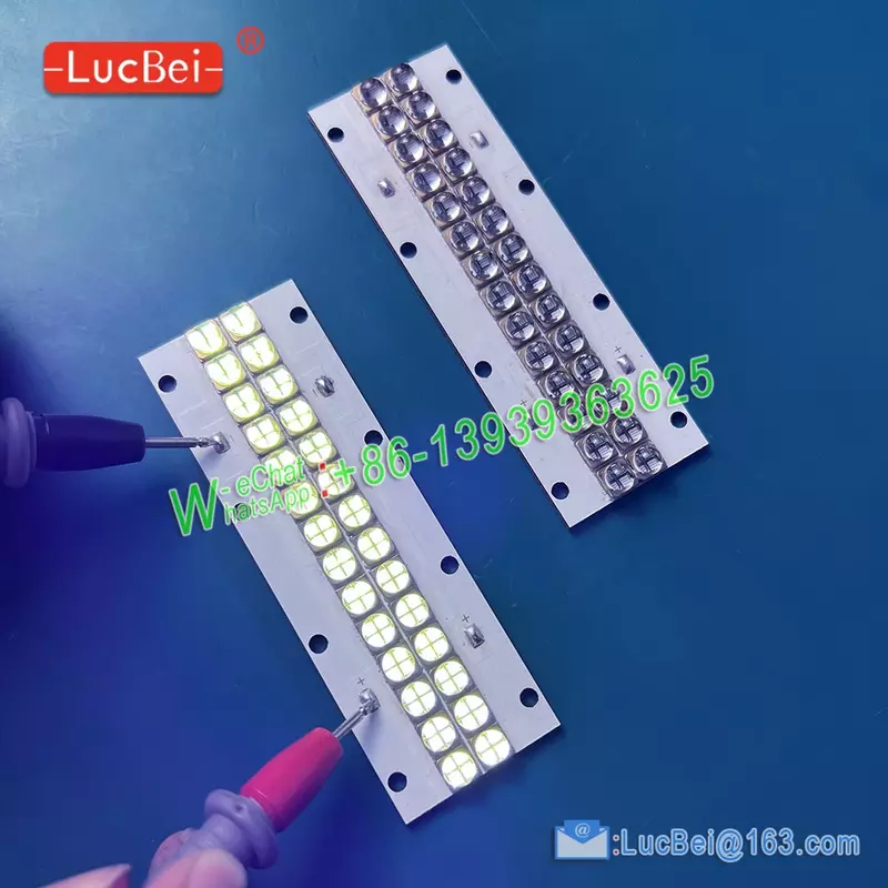 UV LEDフラットベッドプリンター用スプライシングモジュール、UVワニス、焼き菓子乾式、UV LEDランプ、6565、395nm、チップ104x35mm、365nm