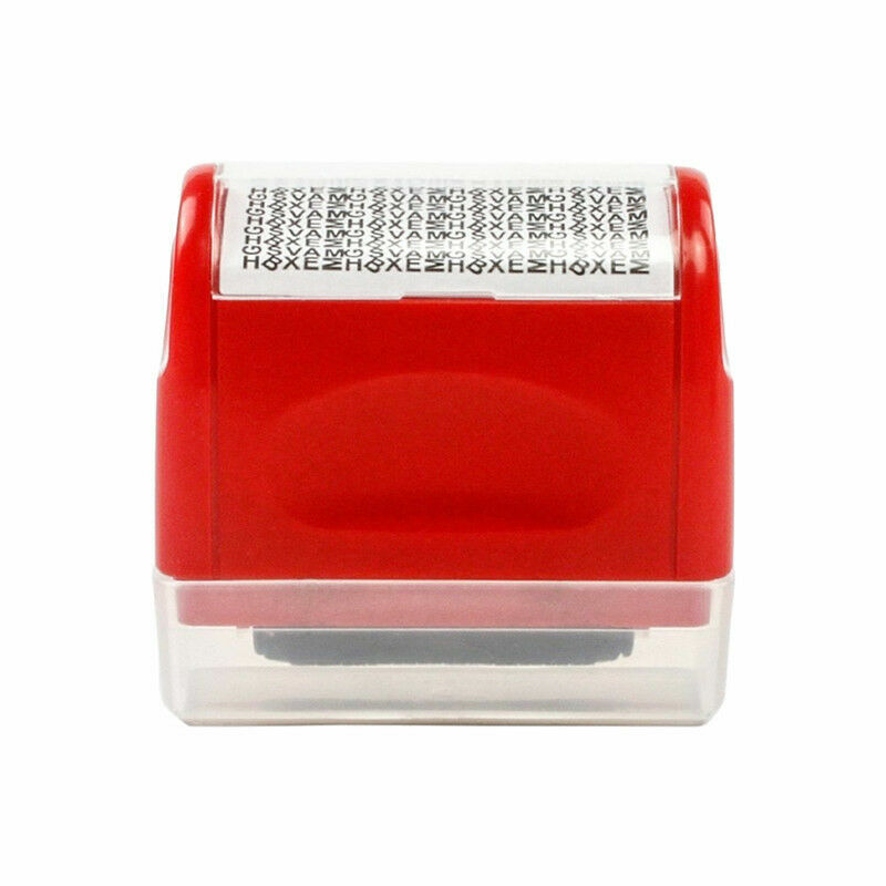 Identity Theft Prevention Stamp Identity Guard Roller Stamp Wide Rolling Security Stamp 6X6X3cm (Red)