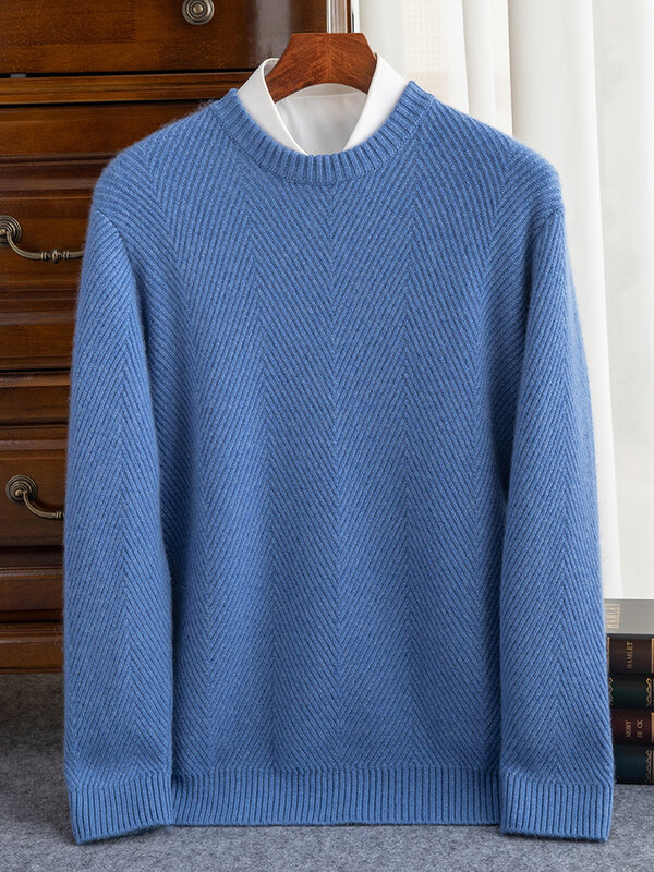 Uomo 100% puro Cashmere maglione sciolto colore abbinato pullover in maglia Casual caldo Base camicia Business top nuova primavera autunno inverno