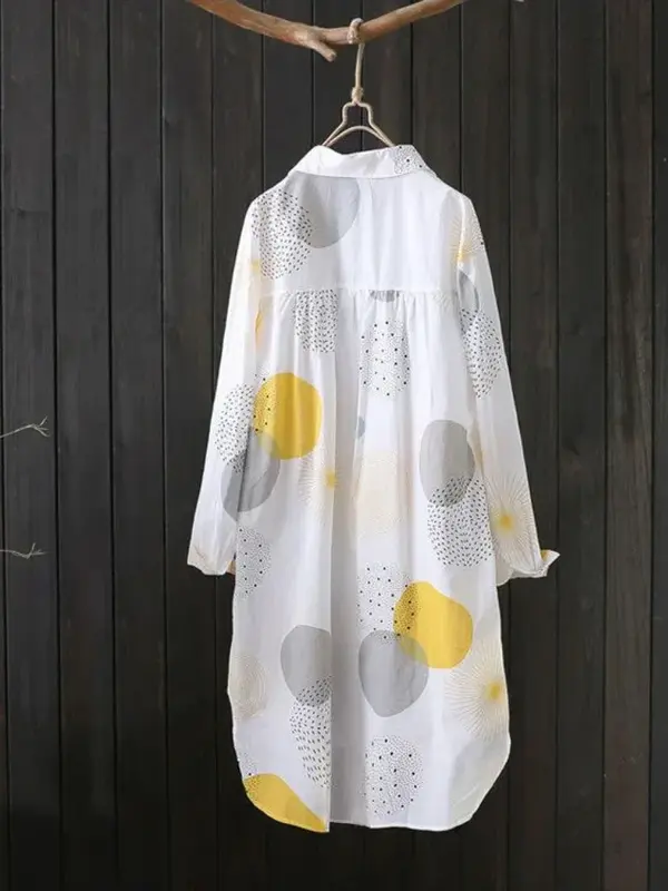 Camisa de manga larga de chifón para mujer, Rebeca holgada con estampado de protección solar, versión coreana, abrigo fino e informal, novedad de verano, 2024