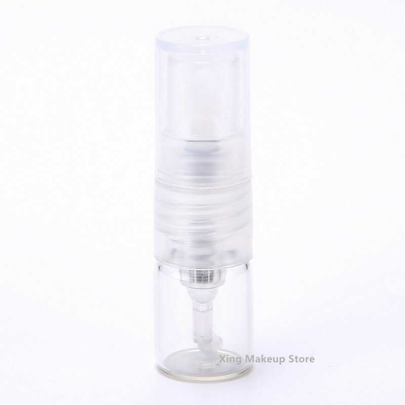 50/100/200/400PCS 1ML Black Clear Perfume Glass Bottle Empty Cosmetics Sample Test Tube Thin Vials Refillable Spray Bottle 2#