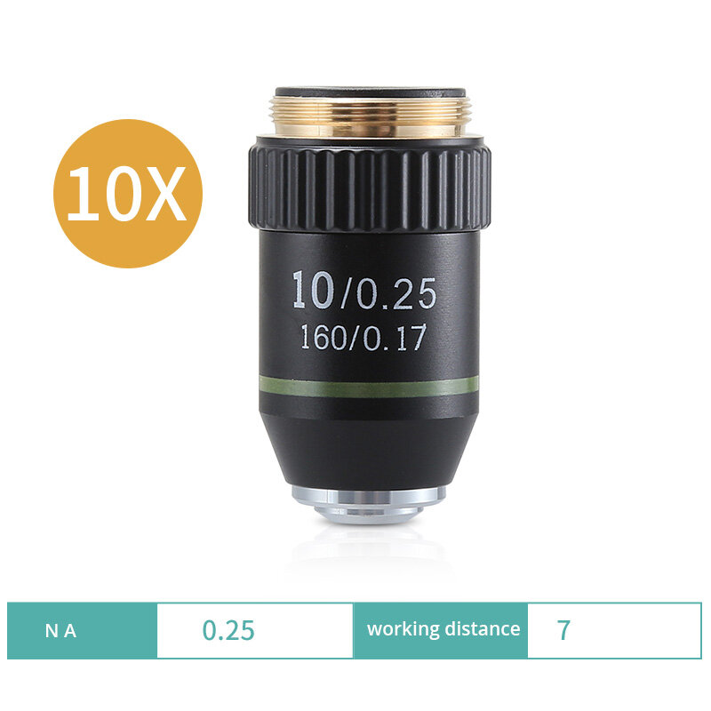 195 obiettivo acromatico 4X 10X 20X 40X 60X 100X obiettivo per microscopio di alta qualità RMS 20.2mm parti dell'obiettivo ottico