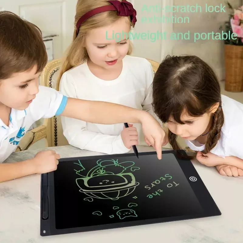 Tablette d'écriture LCD pour enfants, planche à dessin, graffiti, sub, jouet d'écriture manuscrite, tableau noir, planche à dessin magique, cadeau, 8.5 pouces, 12 pouces