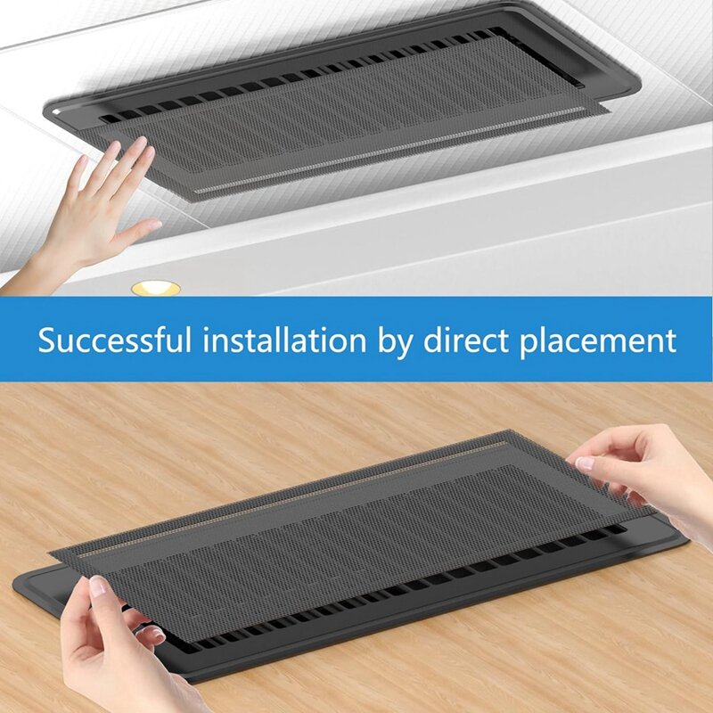 Floor Vent Covers, Strong Magnetic Vent Mesh Air Vent Filters, 4X10inch PVC Floor Register Vent Screens