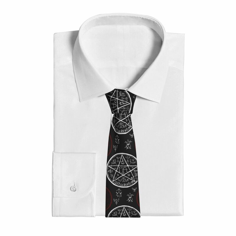 Pentagram i mistyczne symbole krawat dla mężczyzn kobiet krawat akcesoria odzieżowe