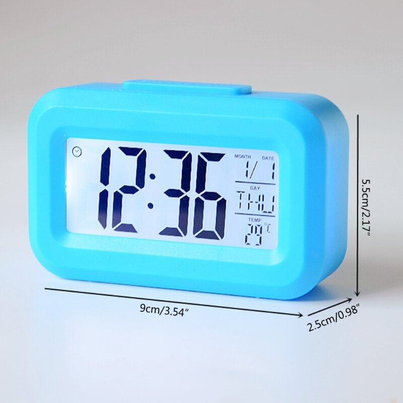 Table Clock Electronic LED Backlit Snooze Clock Mini Music Digital Alarm Clock