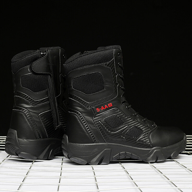 Bottes de moto décontractées en cuir pour hommes, chaussures d'alpinisme, bottes de rinçage, noir, mâle, mâle