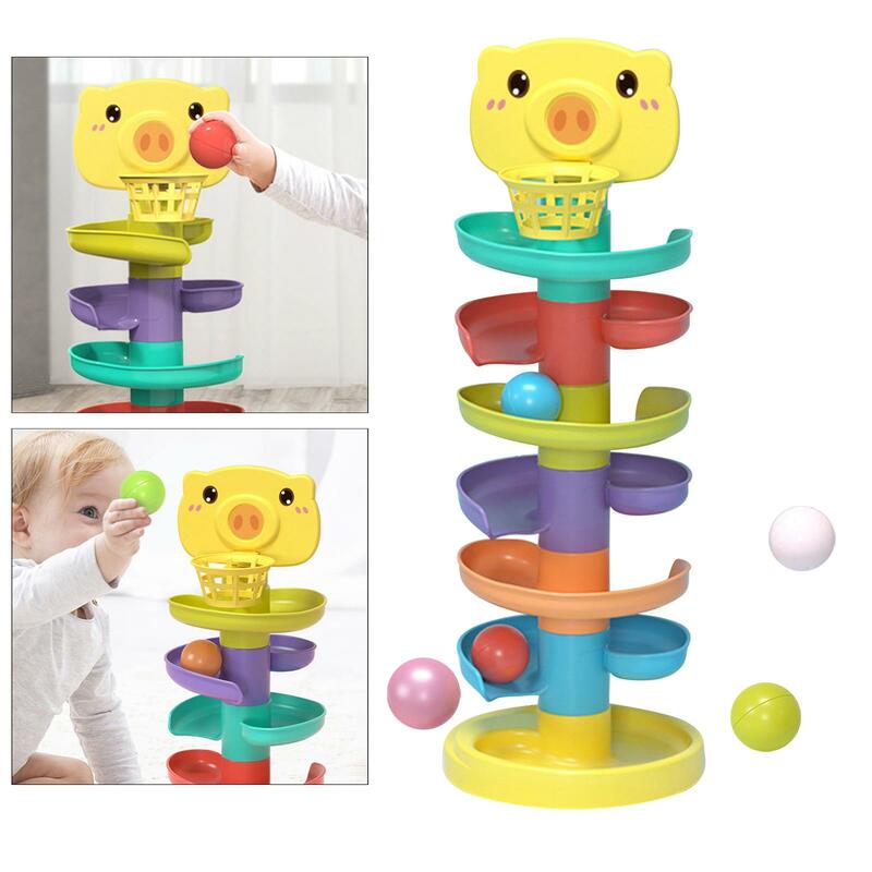 볼 스월링 타워 장난감, 유아 몬테소리 교육 볼 램프 활동 센터, 유치원 교육 장난감