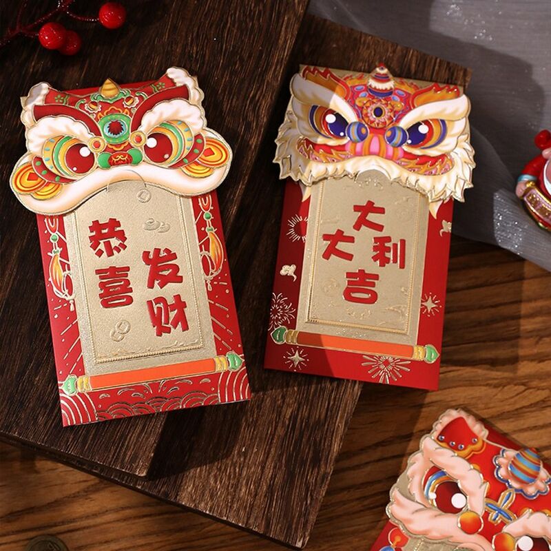 2024 новогодний пакет, красный конверт, стандартная сумка, кошелек с рисунком дракона, удачи, с наилучшими пожеланиями, свадьба, день рождения HongBao