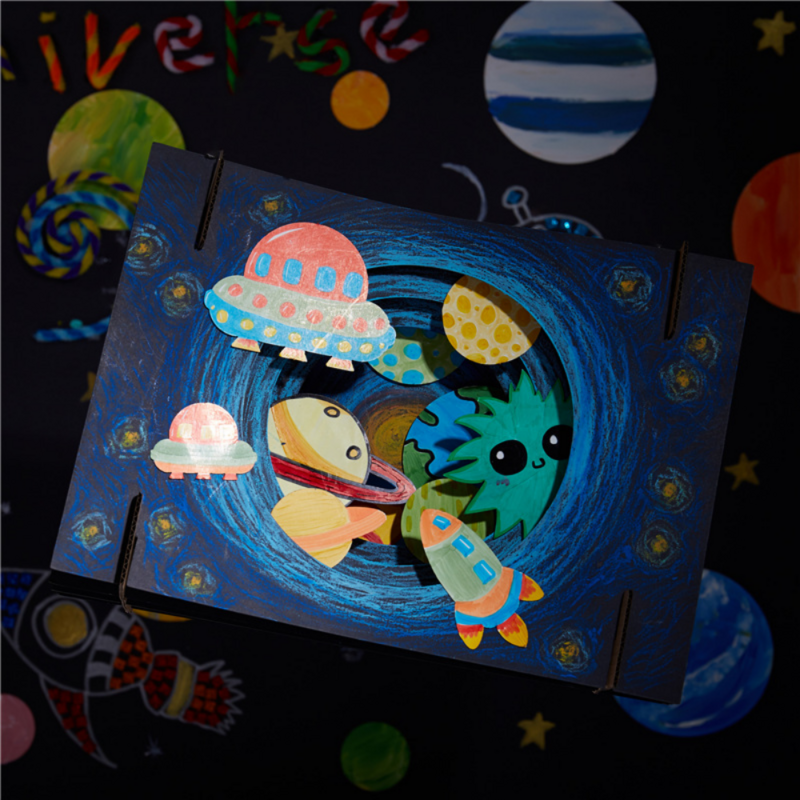 Vast Starry Sky-juguetes artesanales para niños, dinosaurio hecho a mano, juguete de dibujo, Kits de manualidades de pintura, juguetes educativos, regalos