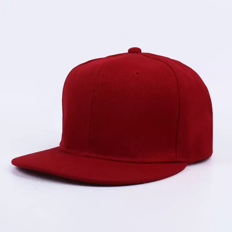 남녀공용 아크릴 일반 스냅백 모자, 고품질 성인 힙합 야구 모자, 야외 레저 야구 플랫 모자